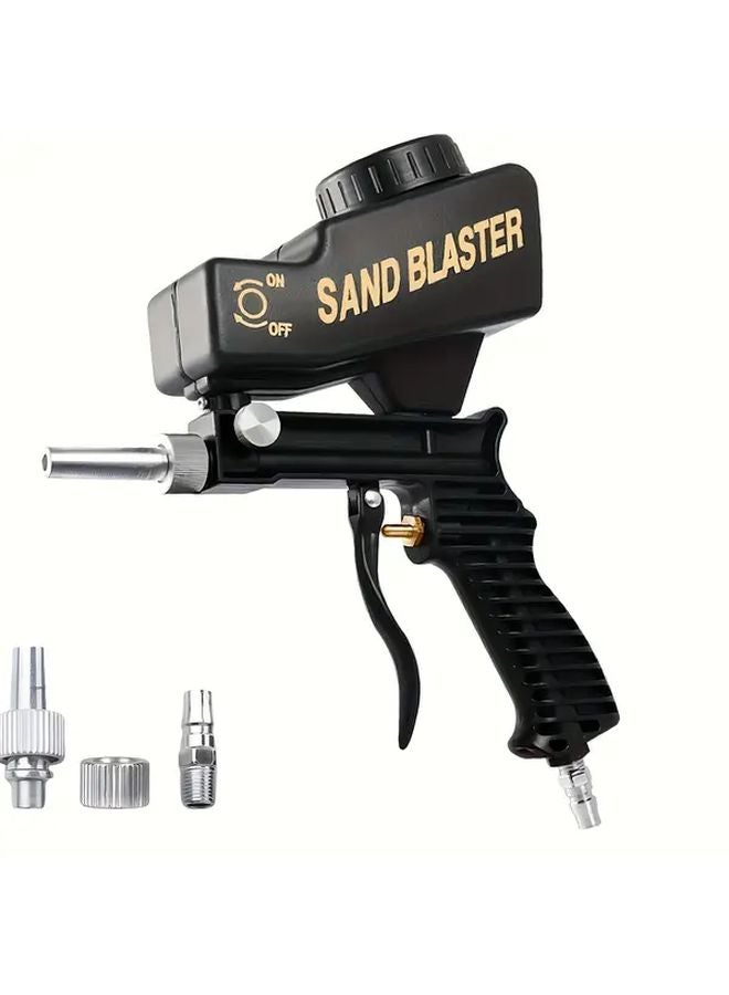 Blue Portable Sandblaster Gun 600cc Capacity Paint Rust Removal Adjustable Gravity Feed Air Sander - Image 5